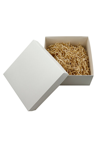 repro design 20x20 Beyaz Kraft Kırpıntılı Boş Hediye Kutusu 1 Adet