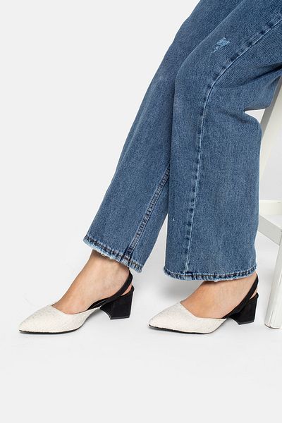 Ömer Ediz Shoes Pantofi cu toc gros de 6 cm cu detaliu din material textil