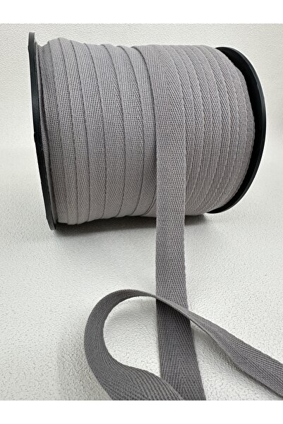 paşateks since 1995 şekil Panglică din bumbac gri de 5 metri - 2 cm