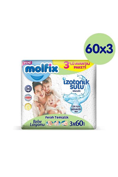 Molfix Isotonic Water Wipe Fresh Cleaning 3x60 Pieces