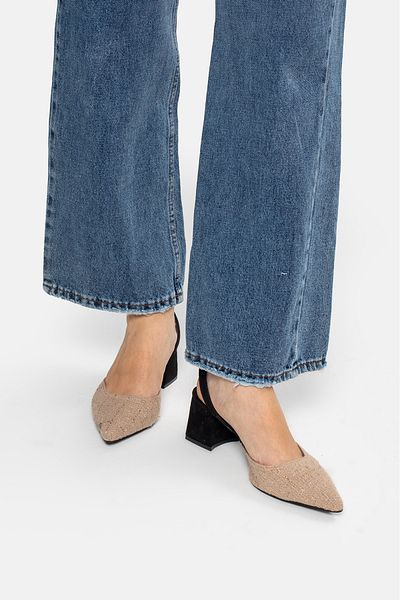Ömer Ediz Shoes Pantofi cu toc gros de 6 cm cu detaliu din material textil