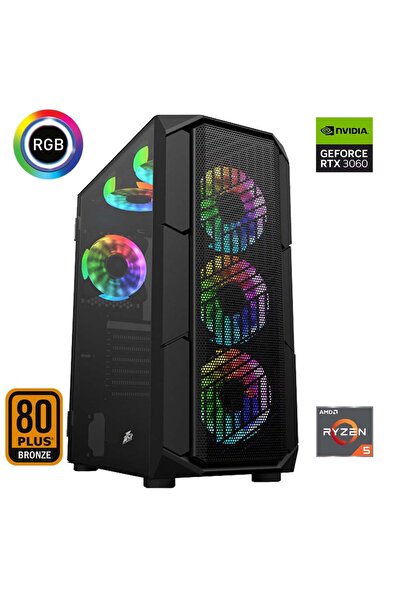 XASER Xsr602 Ryzen 5 5600 16GB Ram 1TB M.2 NVMe SSD 12GB RTX3060 Ekran Kartı ...