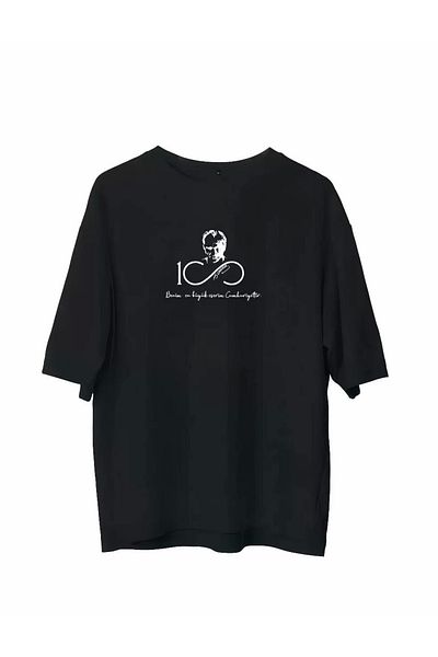 Mirage Black Unisex Oversize Crew Neck Printed T-Shirt