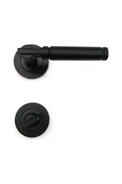 HOBİDABİ Verda Black Luxury Rosette Door Handle Wc