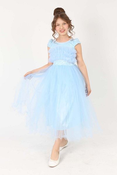 Pantulux Rochie de mireasa pentru copii de ziua de nastere - Rochie de petrecere cu model Guipure