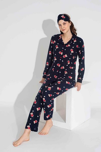 MEBA Women's Mother-Daughter (Combination You Do Yourself) Seasonal Suede Front Buttoned Pajama Set