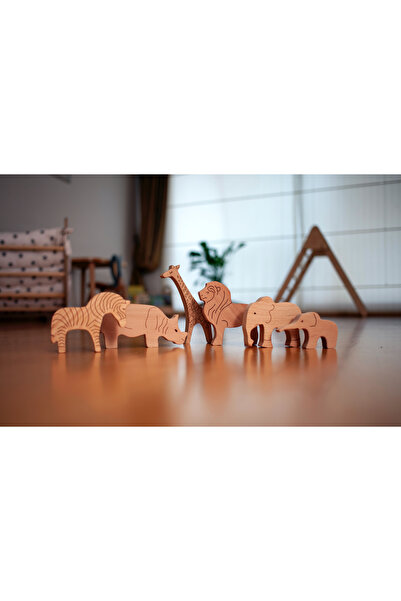 KIDOPPO Montessori Wooden Figure Set - Animal Play and Picks Toy