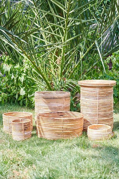 KANCAEV Small Bamboo Laundry Basket with Lid