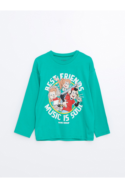 LC Waikiki Baby Boy - Crew Neck and Printed Long Sleeve T-Shirt