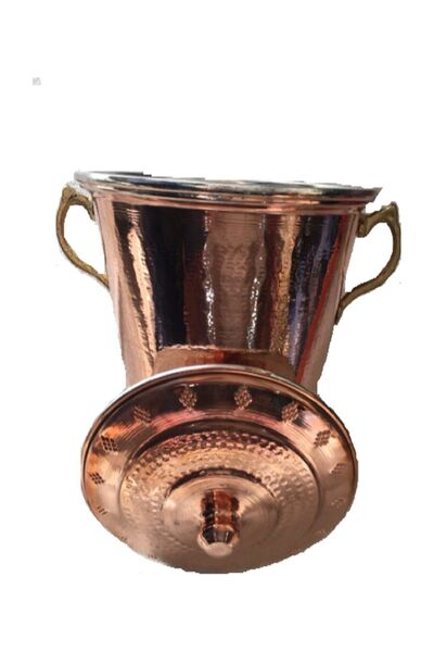 SİİRT ÜRÜNLERİ & KİLİM DÜNYASI Bakır Perde Pilav Tenceresi 8 Kişilik 23x15 cm