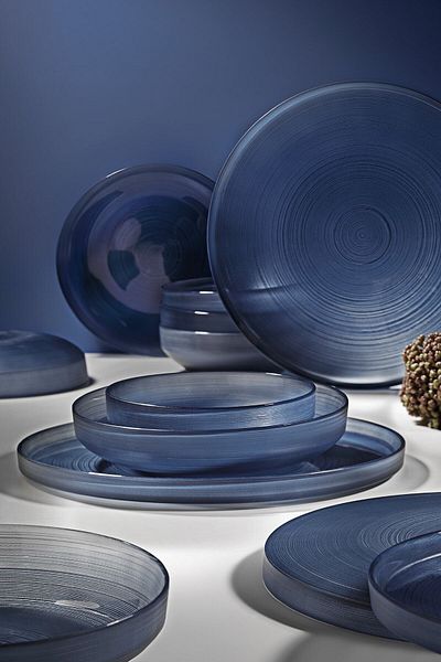 Fecra Anthracite Color 18 Piece Circle Matte Dining Set