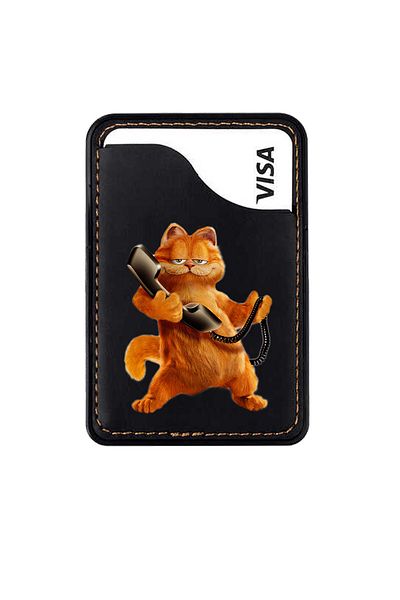 HİKİNG A46 A47 A44 A48 A51 A40 A30 A28 Leather Card Holder Case Garfield