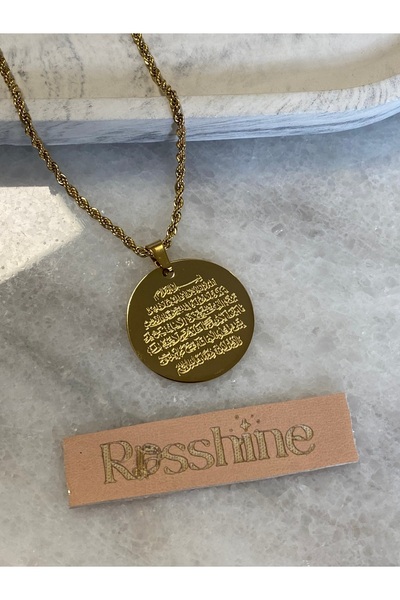 rosshine Gold Ayetel Kürsi Kolye Çelik