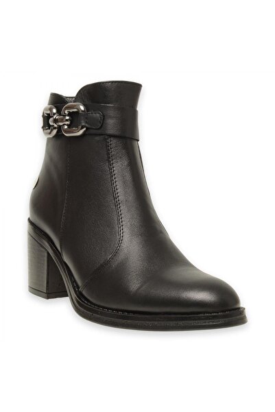 Mammamia D24Kb-1320Z Heeled Daily Black Women's Boots