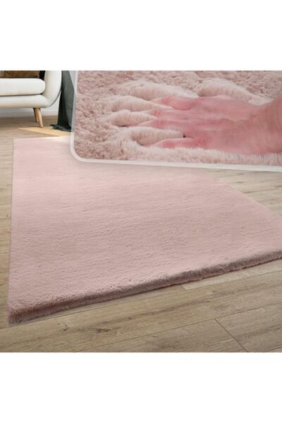 Dinarsu Soft Peluş Halı Pudra