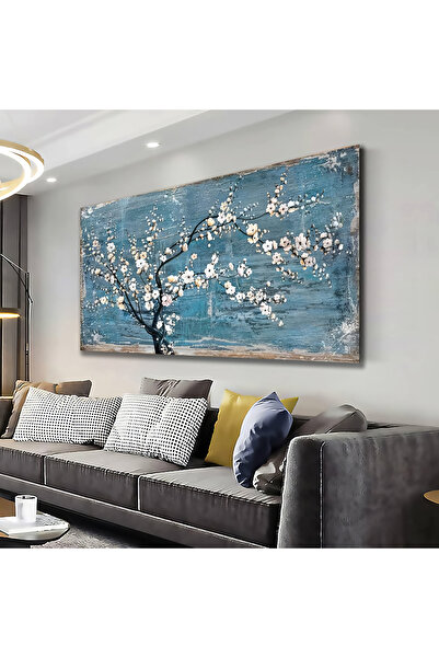 PrintiesPlus Modern Soyut Erik Çiçeği Dekoratif Kanvas Tablo