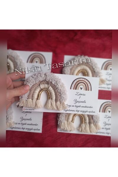 NİLSU DESİGN Makrome Gökkuşağı Anahtarlık (20adet)