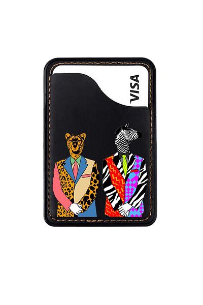 omix X300 X400 X500 X600 X700 X5 X6 X7 X3 X6 X7 Leather Card Holder Case Zebra Vintage