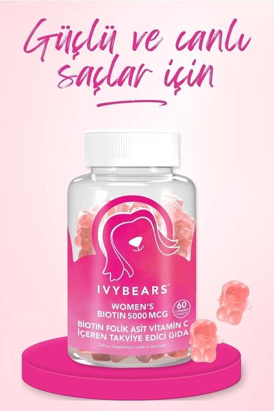 IvyBears Kadın Saç Vitamini Biotin 5000 Mcg 60 Tablet