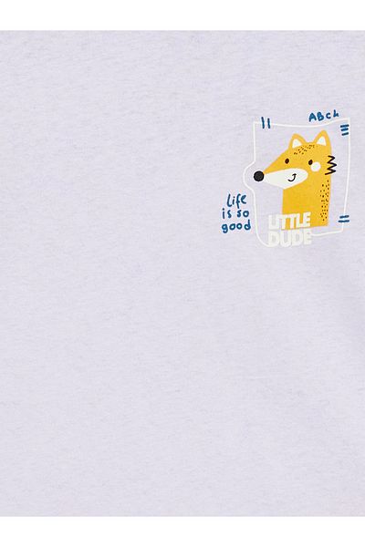 LC Waikiki Bebeluş - Tricou cu mânecă lungă cu decolteu și imprimeu