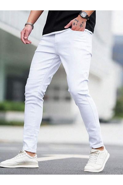 PASSWORD SLIM FITH MEN'S DARK WHITESCRAL KNIT PANT