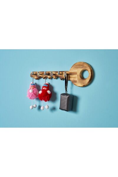 Nebiyan Rustik Ahşap Anhatar Şekil Anahtar Askılığı - Doğal Çam Masif- Yakma ...