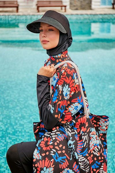 Marina Geanta de plaja combinata neagra C2313