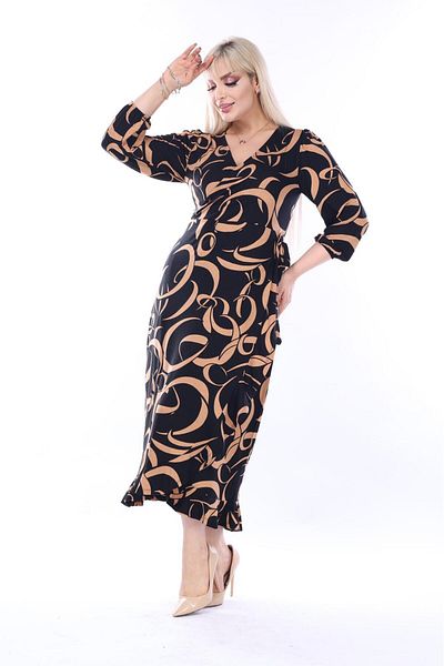 mami butik Γυναικείο φόρεμα βισκόζης από χτενισμένο βαμβακερό βολάν με διπλό γιακά και στρίφωμα