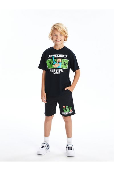 LC Waikiki Chlapecké šortky - Minecraft s potiskem a elastickým pasem