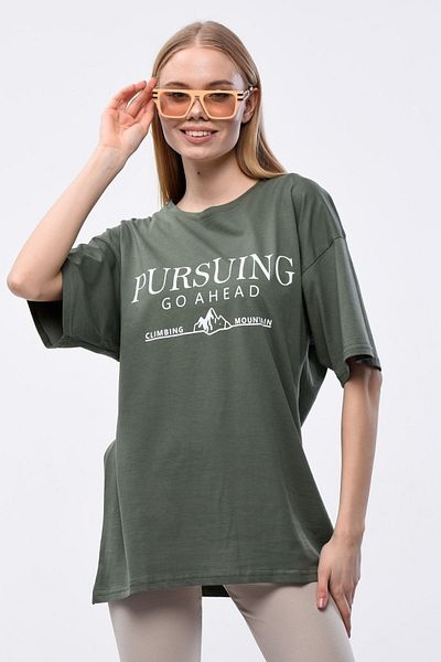 Mad&Calf Γυναικείο μπλουζάκι Pursing Go Ahead με στάμπα Oversize