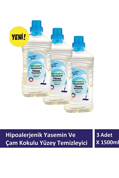 actisoft Hipoalerjenik Yasemin Ve Çam kokulu Yüzey Temizleyici 3 Adet X 1500 ml