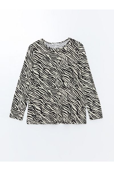 LC Waikiki Γυναικείο T-Shirt με μοτίβο με λαιμόκοψη