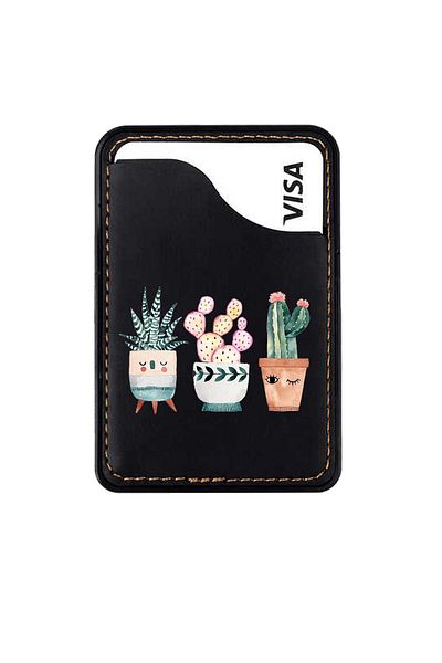 omix X300 X400 X500 X600 X700 X5 X6 X7 X3 X6 X7 Leather Card Holder Case Cactus Garden