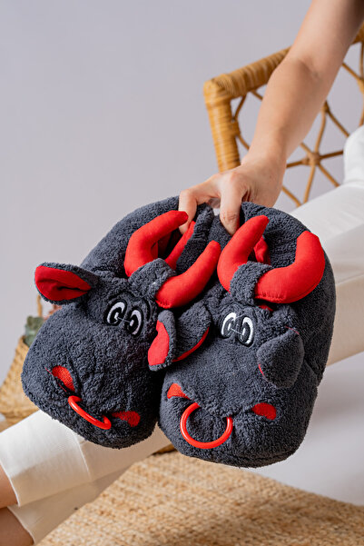 Slipcat Unisex Hayvanlı Panduf Ev Ayakkabısı Ses Yapmaz Taban