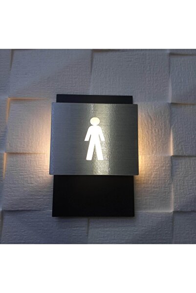 Yönline Erkek Ikonlu Işıklı Wc Yönlendirme Tabelası