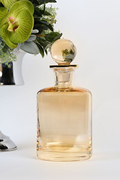 P H Panayır Home Lüks Şişe Sürahi Karaf Kapaklı Parlak Altın Yaldızlı Gold Şi...