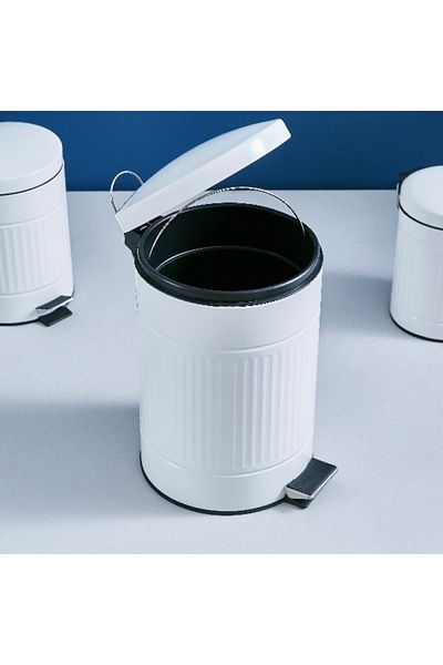 Home Box سلة مهملات معدنية بدواسة - 12 لتر