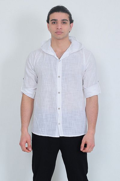 KCL OTANTİK MEN'S HOODED LINEN SHIRT