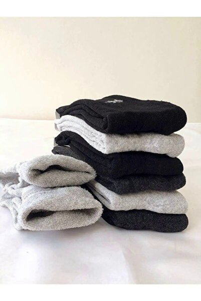 CTK Tekstil 6 Çift Kışlık Havlu Çorap Unisex (SİYAH,LACİVERT,GRİ) 40-45 Numara