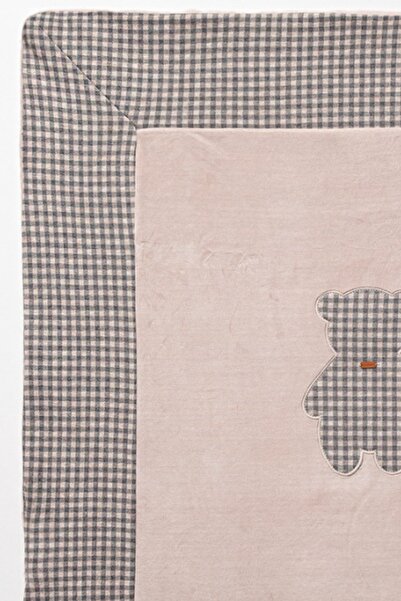 Cassiope Soft Touch Ekose ve Ayıcık Desenli 90*85 cm Kız ve Erkek Bebek Battaniye