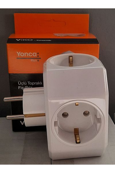 KADERTEKNO EARTHED 3-PIECE PLUG-PRISE WHITE YONCA PLUS (CHILD PROTECTED) KDR90303003