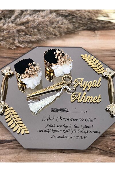 SG TASARIM Nişan Tepsisi Isimleri Kız Isteme Çiçeği Ve Çikolata Kutusu Isimleri Pleksi 8 Cm