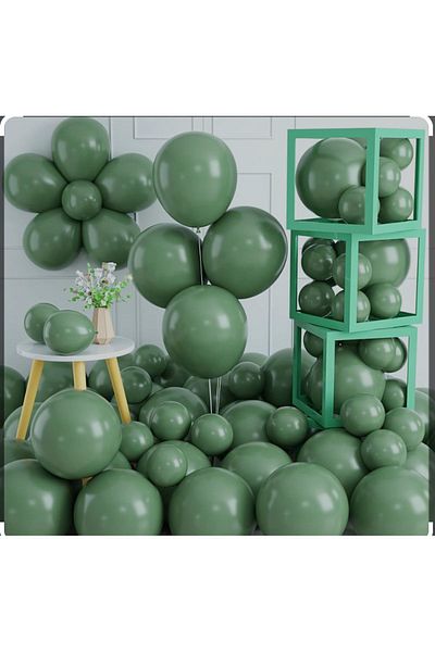Kalisan Retro Island Tea Green Pastel Latex Balloon 12 Inch 10 Pieces