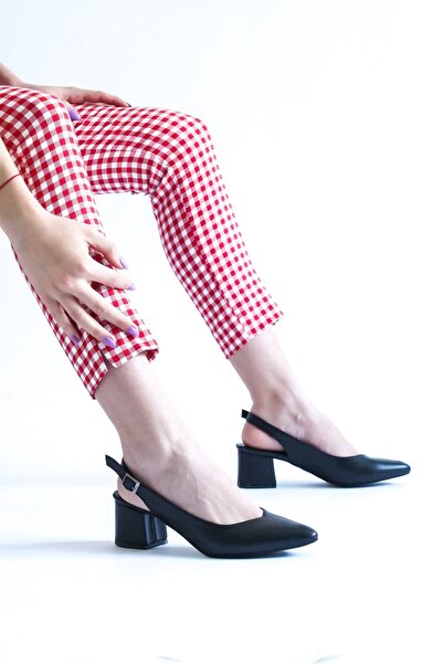 MRVN MERVINA حذاء باليرمو أسود مطفي بكعب 5 سم