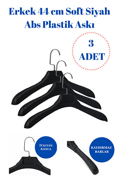 Manken İstanbul 3 чорні пластикові вішалки для одягу та костюмів