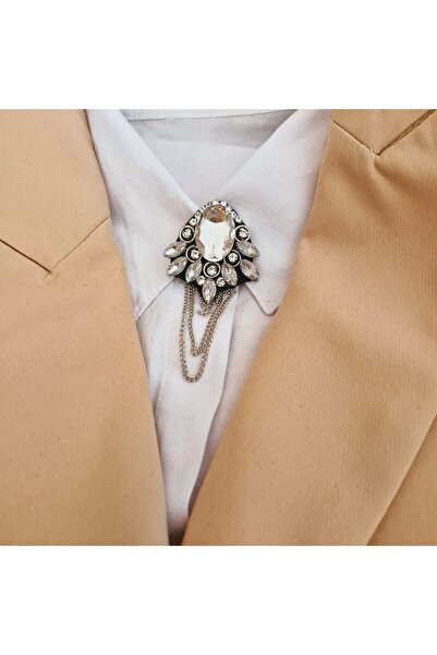 pegu baby collection GÜMÜŞ VAOOV ÖZEL SERİ YAKA BROŞ, YAKA İĞNESİ , TAŞLI TAS...