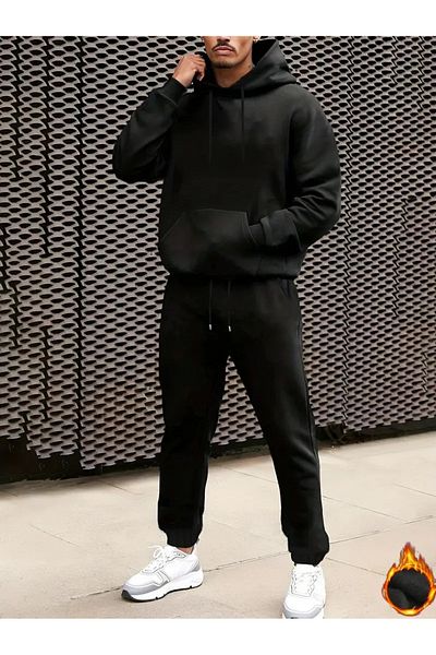 EYAX MODA Σετ ανδρικής φόρμας - Φούτερ με κουκούλα και πάτο Jogger