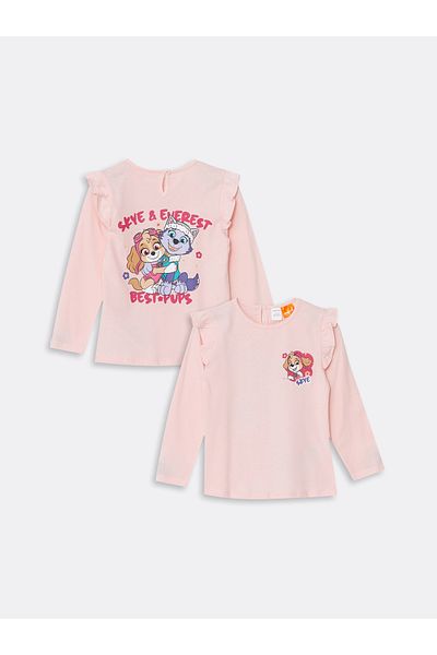 LC Waikiki Paw Patrol с принт - Тениска с кръгло деколте и дълъг ръкав за момиченце