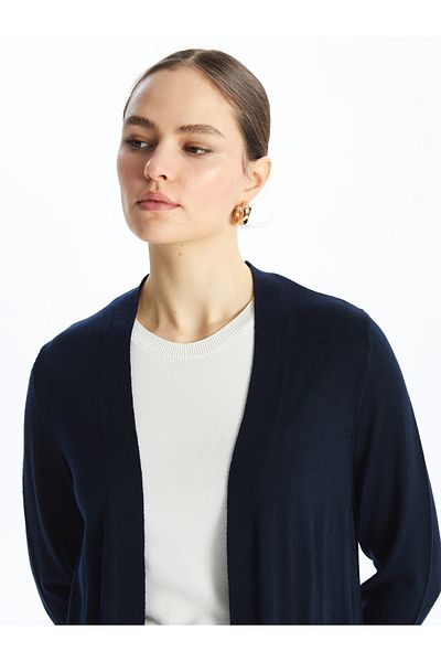 LC Waikiki Women's Knitwear Cardigan - Shawl Collar, Solid, Long Sleeve