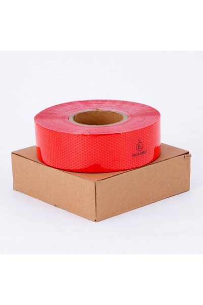 MeyZone Tweetürk Approved Reflector Phosphorescent Strip Tape Red 50 Meters